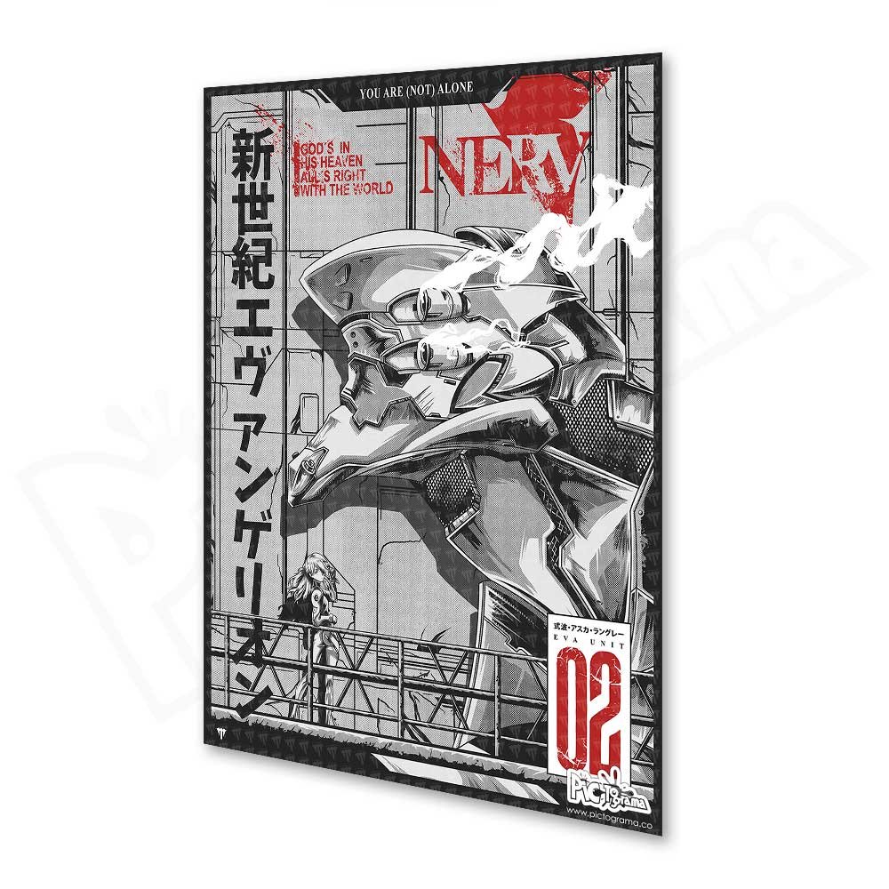 Póster - Neon Genesis Evangelion - Poster Eva 02BW